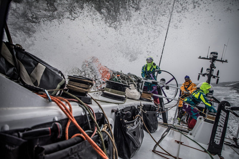 crew bracing during extreme weather