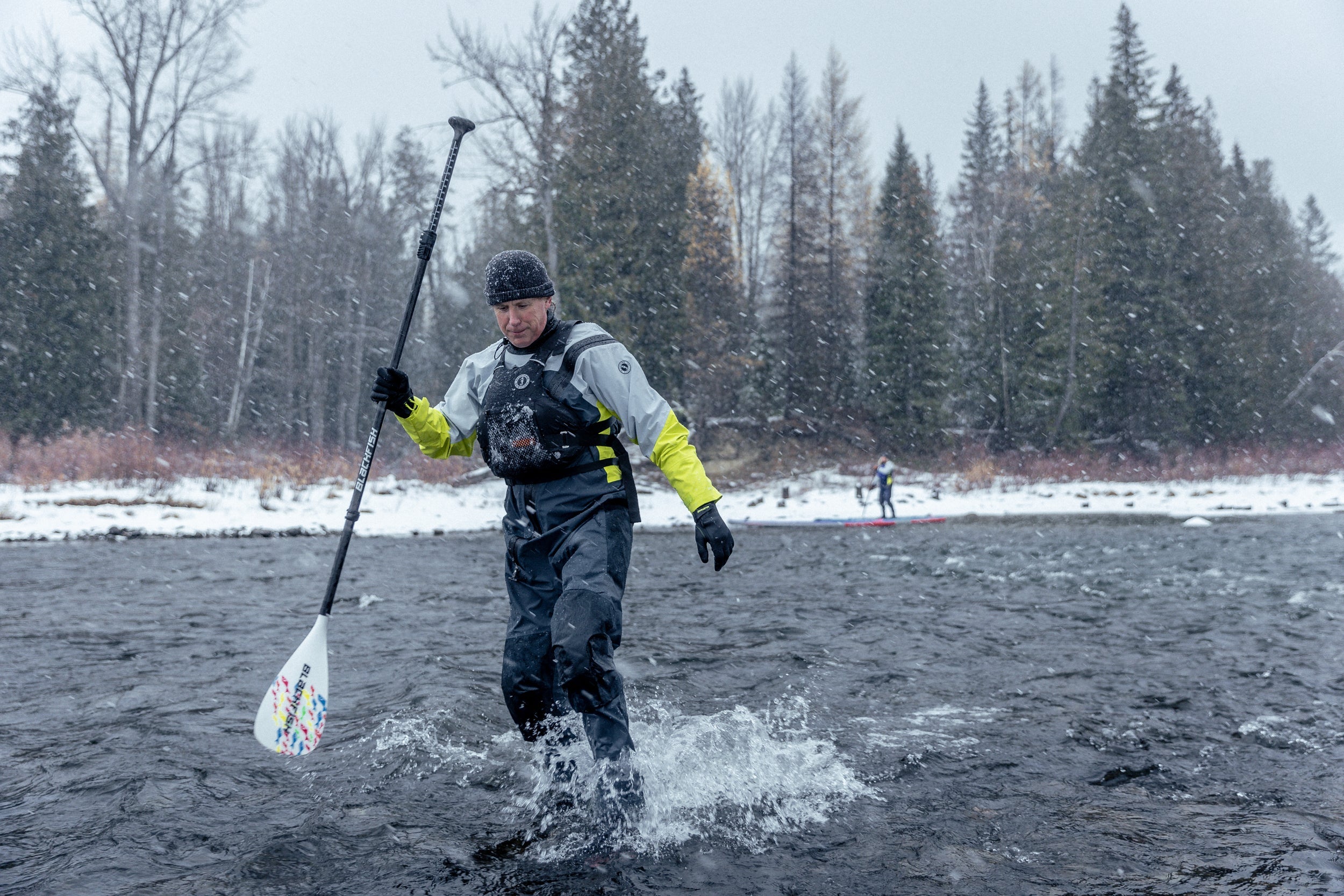 men's hudson yellow and black dry suit
