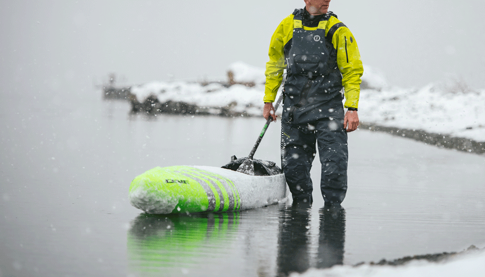 docking a kayak in cold water