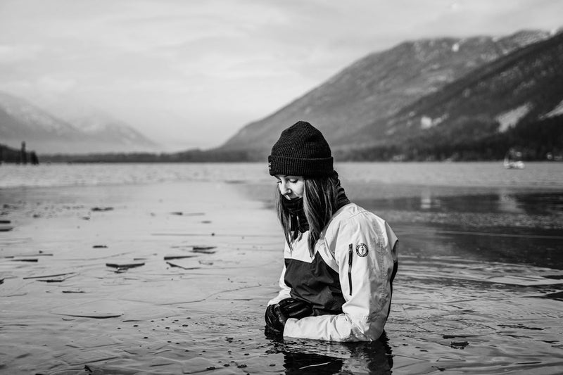 man overbaord with a dry suit
