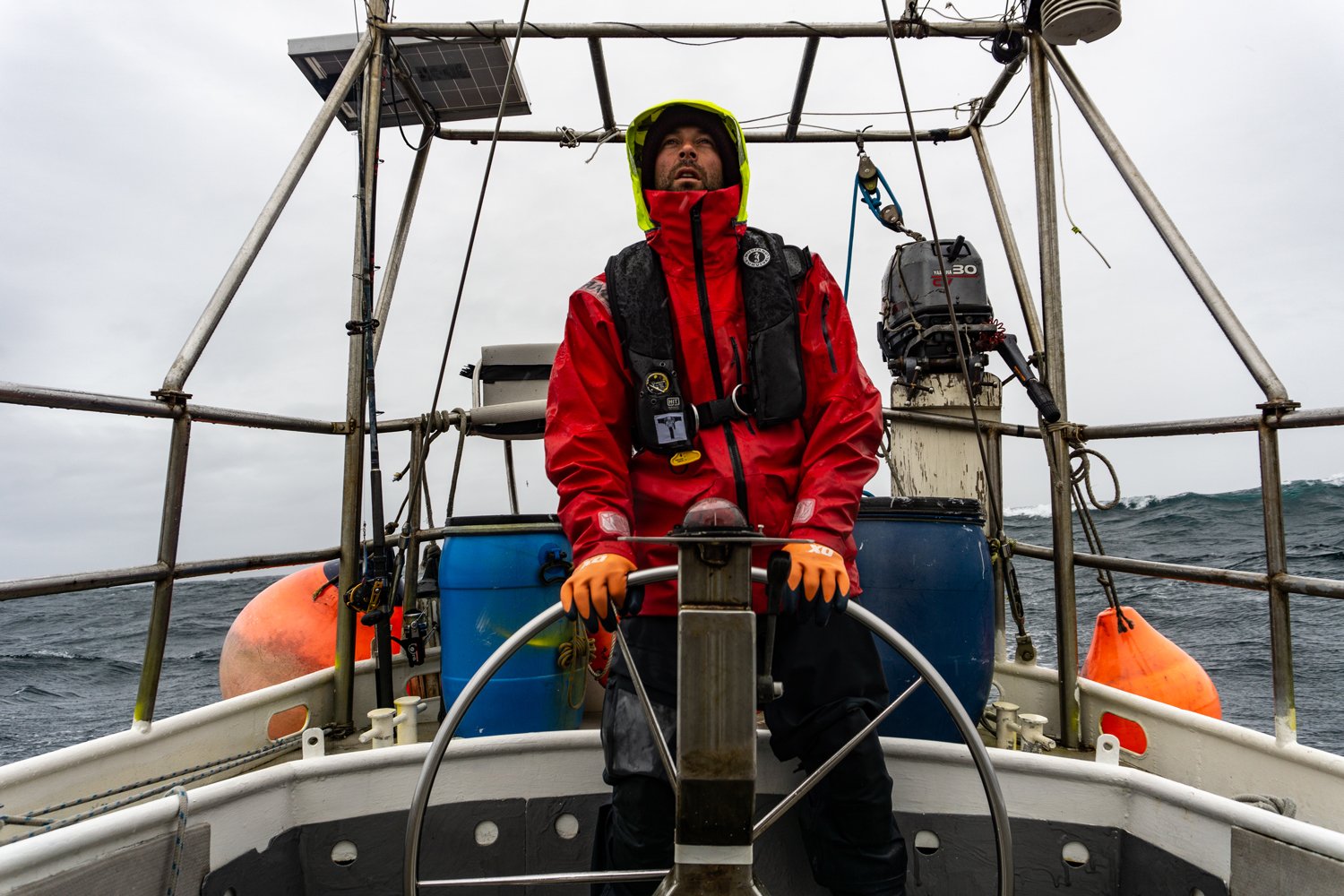 steering a sail boat, sailing