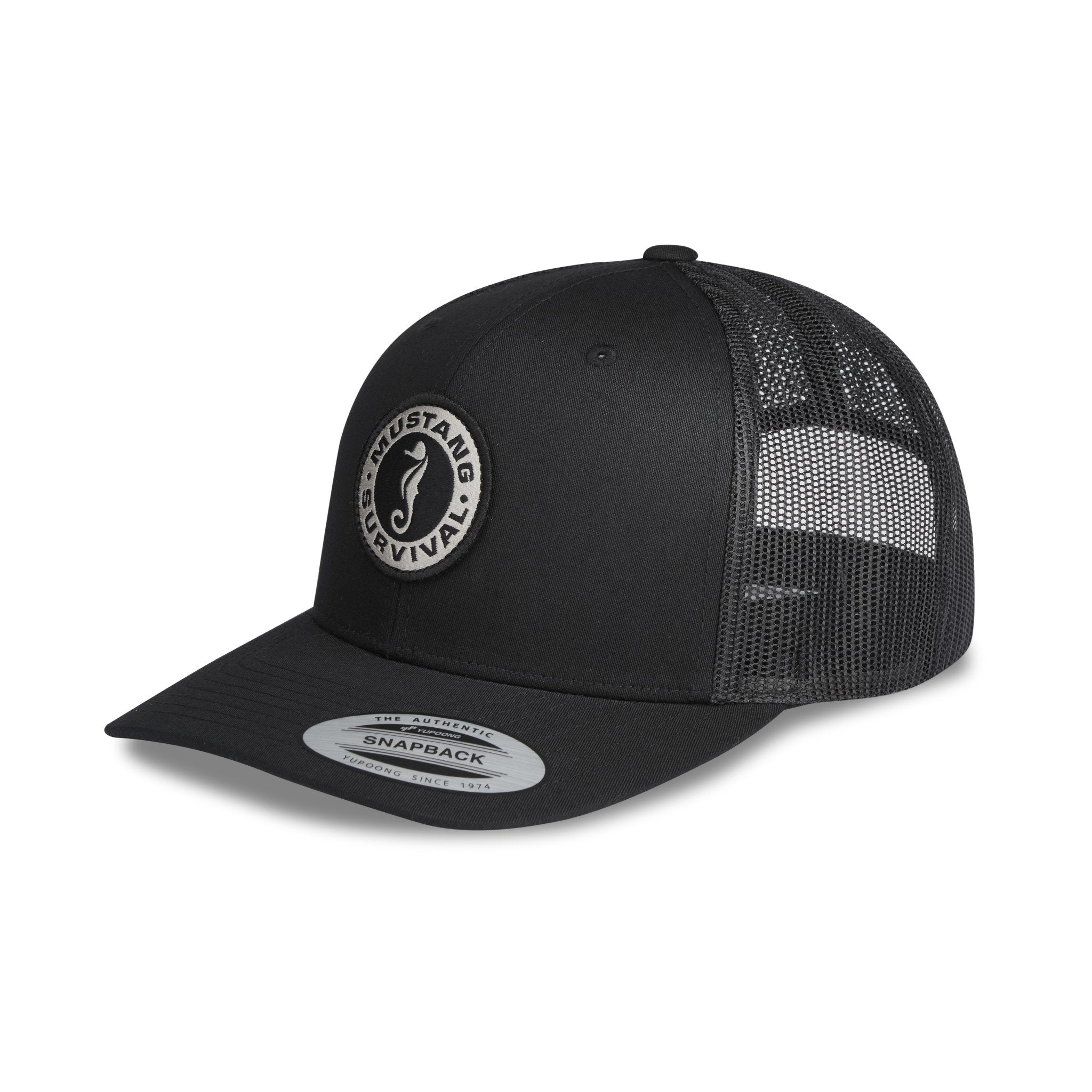 black mustang survival baseball hat