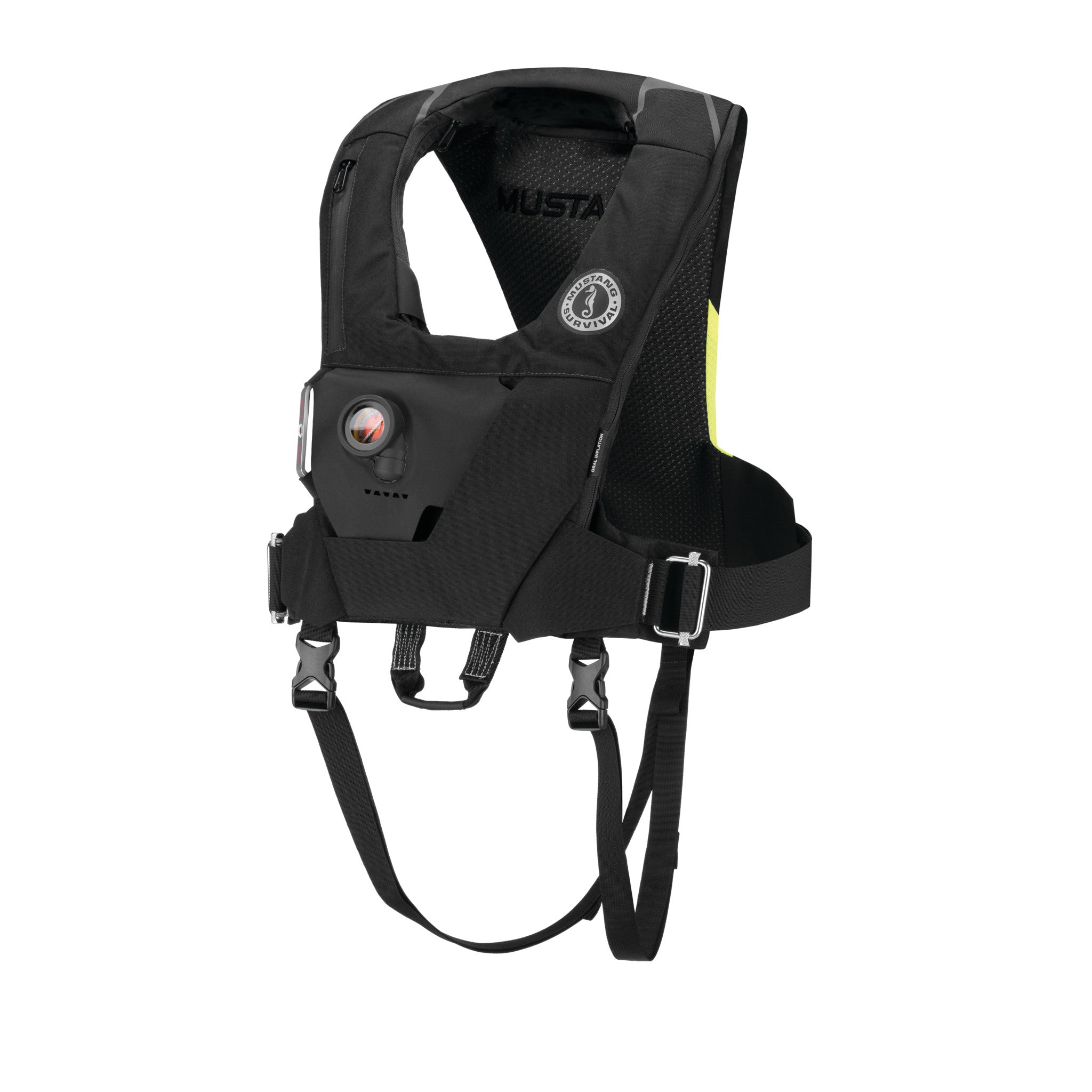 MD6284 EP 38 Ocean Racing Hydrostatic Inflatable Vest Black-Fluorescent Yellow Green